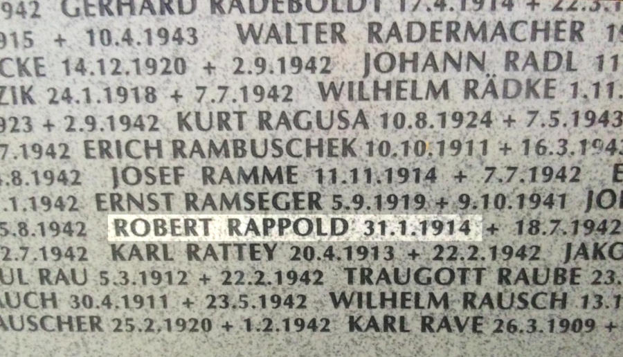 Grabstein von Robert Rappold