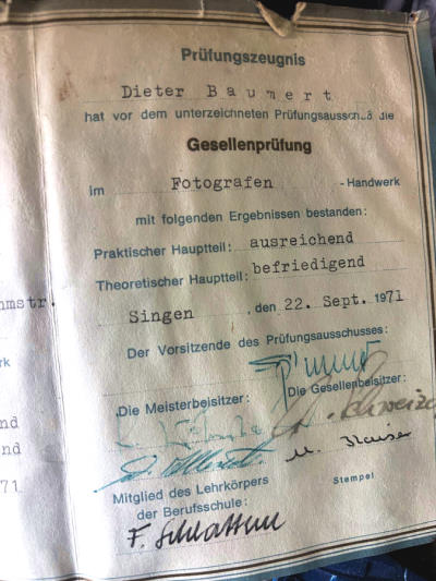 Lehrbrief Dieter Emil Baumert